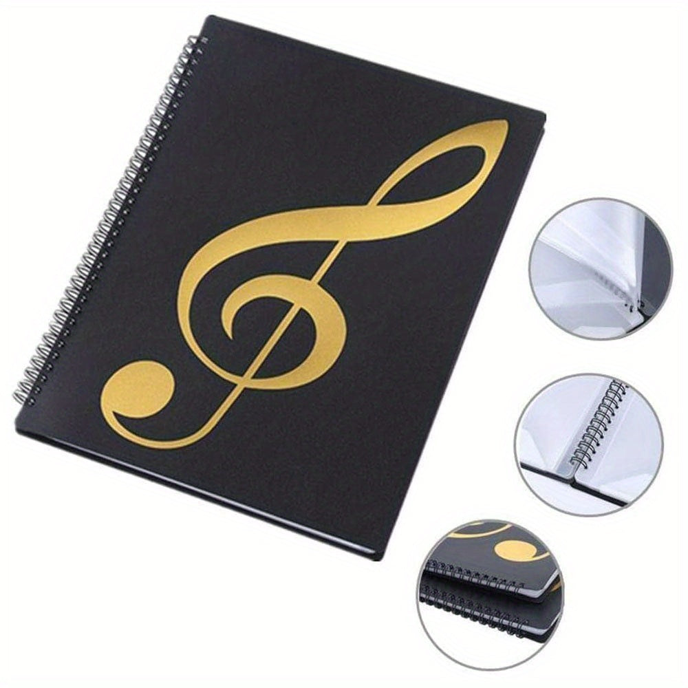 Черная папка для нот A4 из ПП с 40 карманами, расширяемое хоровое и оркестровое хранение