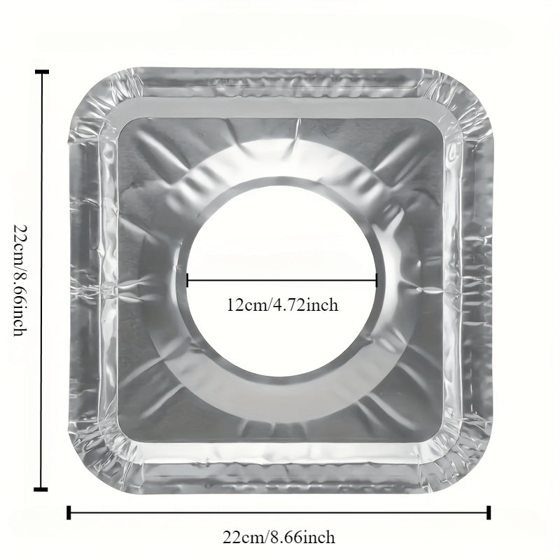10 dona bir foydalanish uchun alüminium gaz plitasi yonilg'i qoplamalari, 21.59 sm kvadrat, issiqlikka chidamli