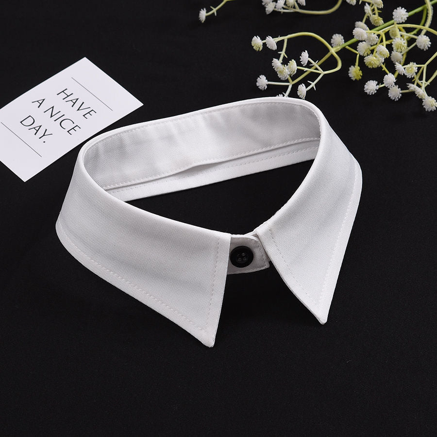 Men's White Collar and Cuff Set Made of High-Quality Nylon for Festive Wear