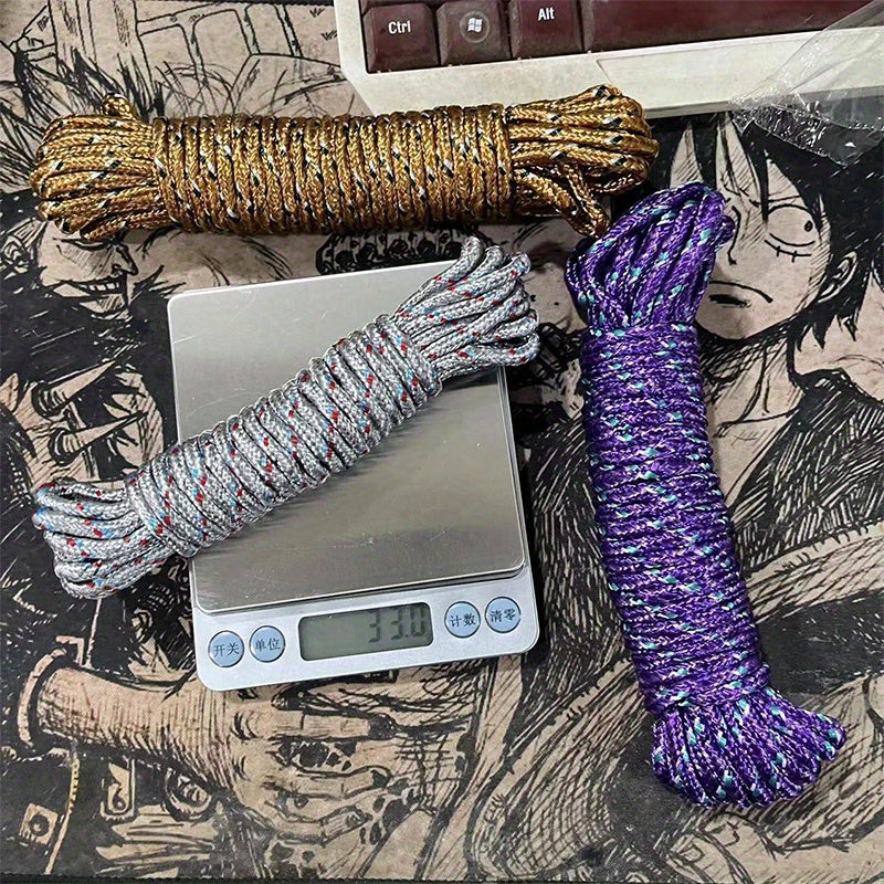 Tashqi kamping uskunalari uchun naylon g'ildirak daraxti tasmalari, 55.34 KG dan past mustahkamlik kuchiga ega bo'lgan 5m/10m o'ralarda mavjud.