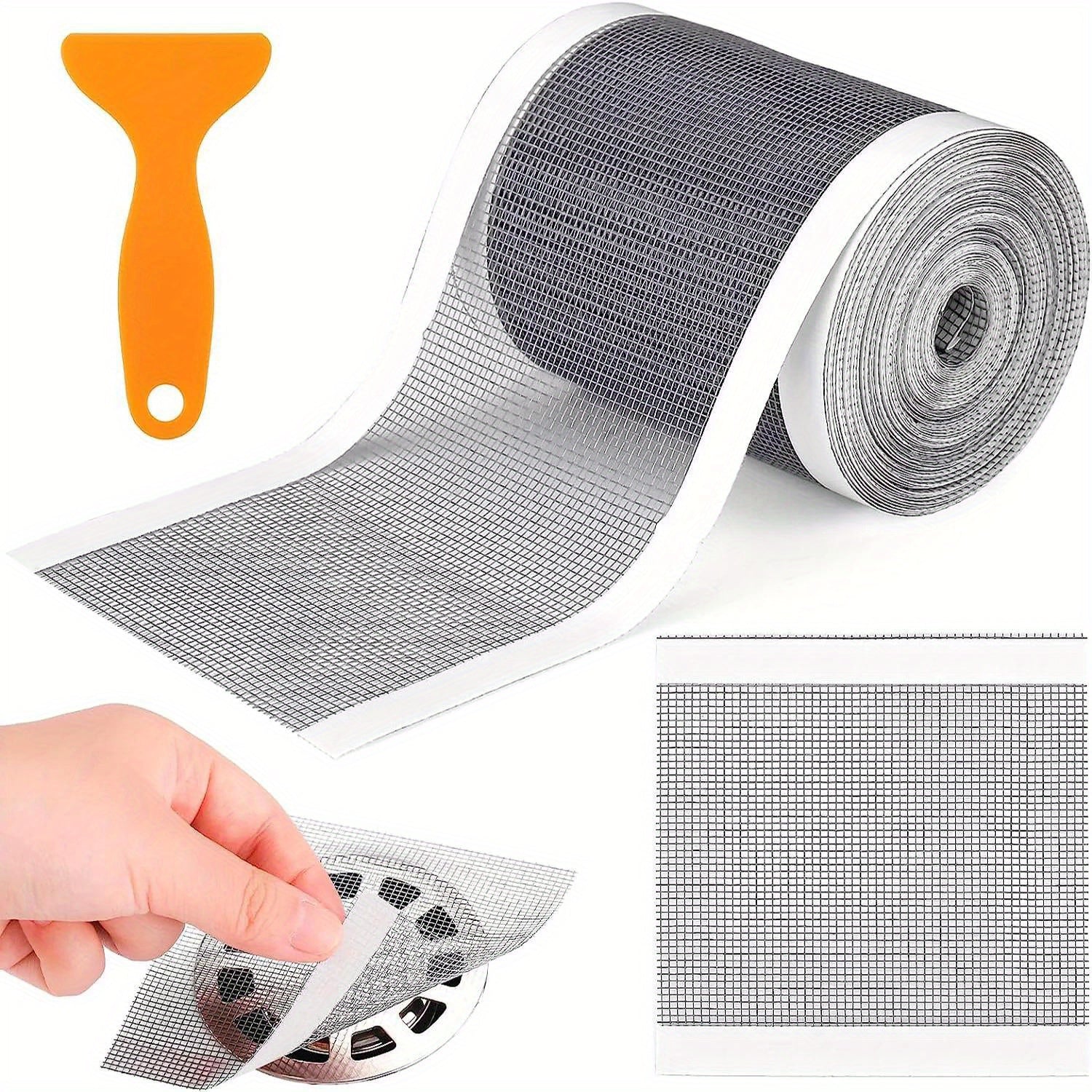 Self-Adhesive Shower Drain Hair Catcher 5m Roll Waterproof Mesh Strainer