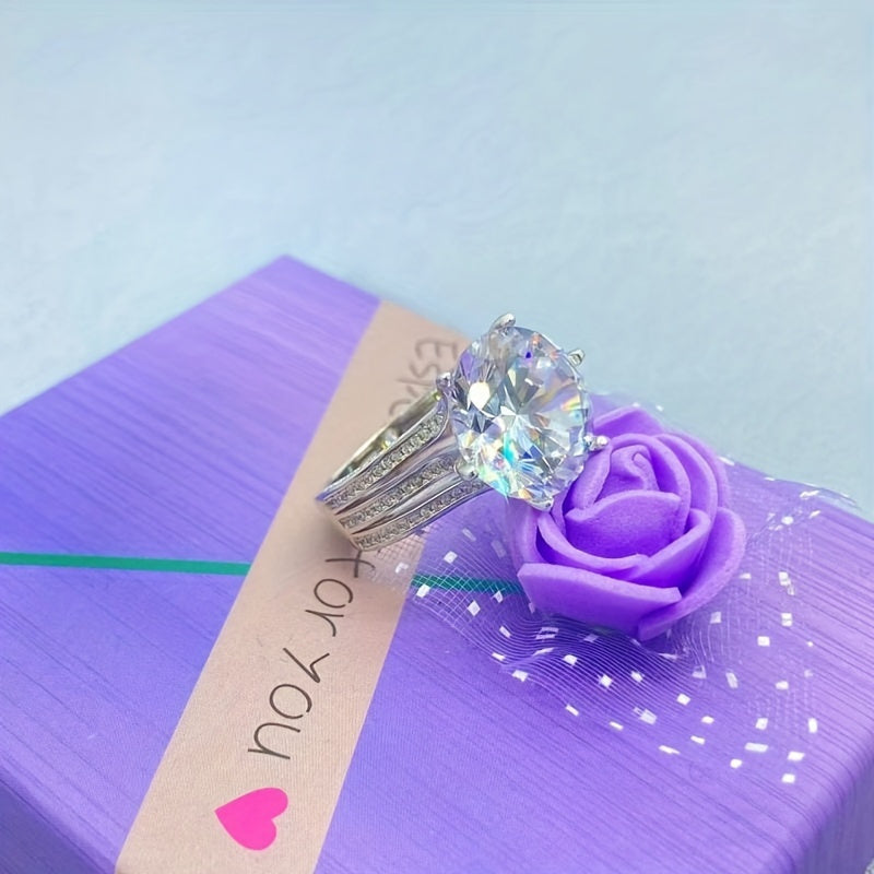 10ct Moissanite Engagement Ring Sterling Silver Wedding Band Vintage Style