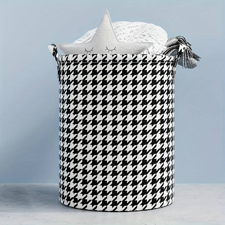 Foldable Canvas Laundry Basket with Handles for Clothes and Storage in Bathroom and Bedroom