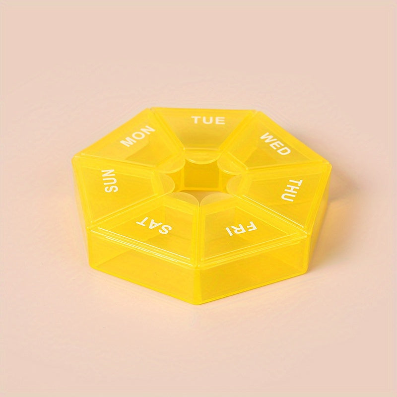 Portable 7-Grid Medicine Box for Weekly Pill Organizer Travel and Home Use
