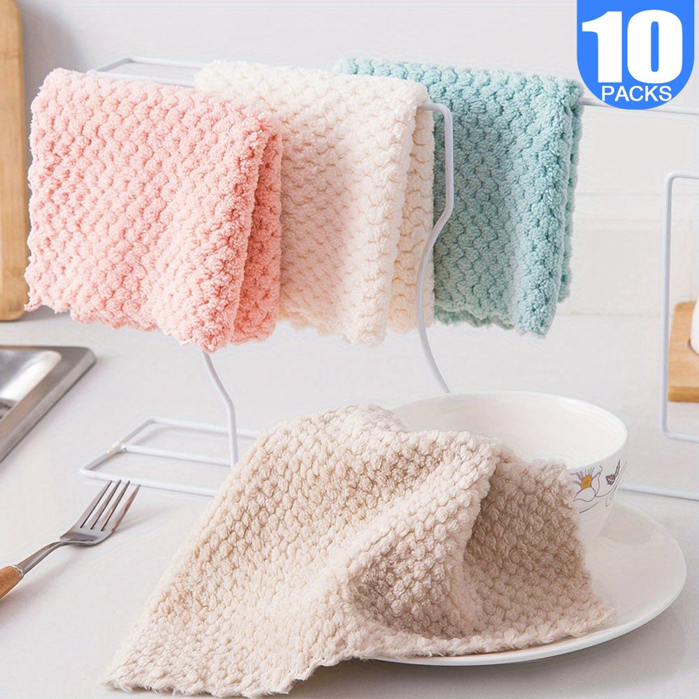 Set of 10 Absorbent Kitchen Towels for Cleaning and Dishwashing