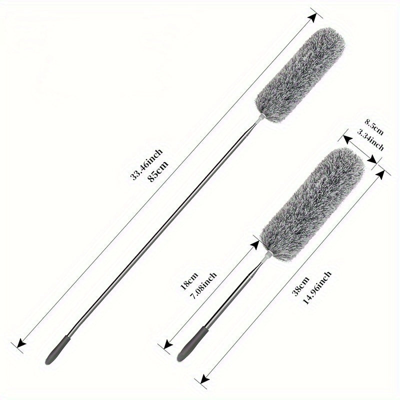 Plumero de microfibra extensible sin necesidad de electricidad, herramienta fácil de usar para limpiar el polvo