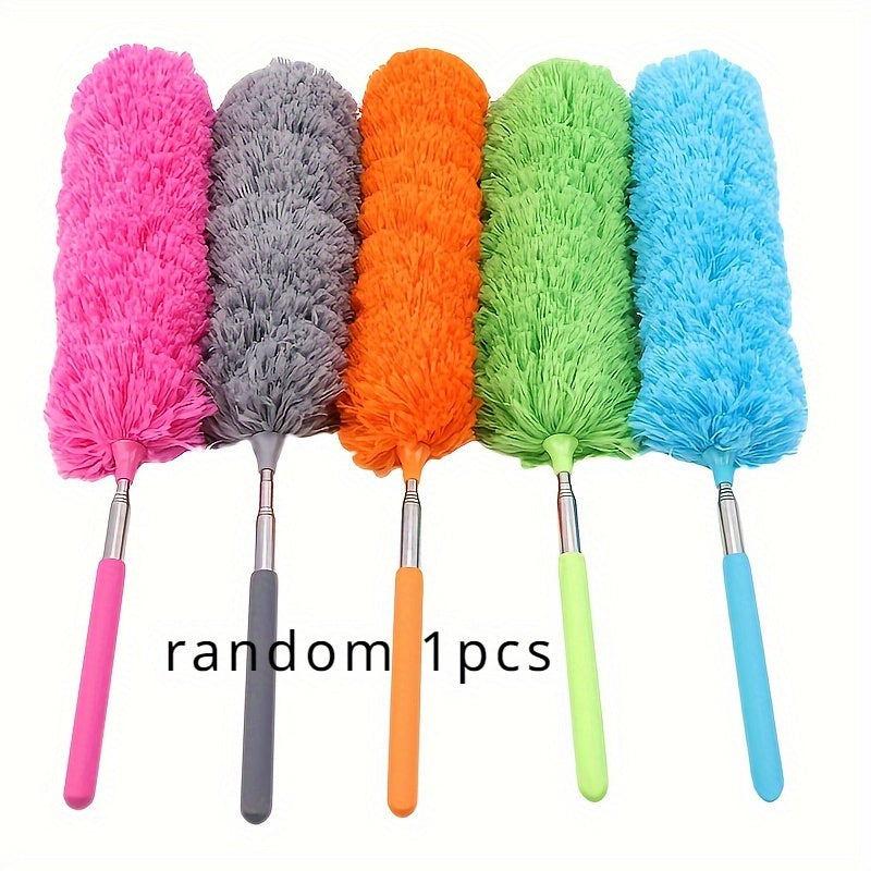 Plumero de microfibra extensible sin necesidad de electricidad, herramienta fácil de usar para limpiar el polvo