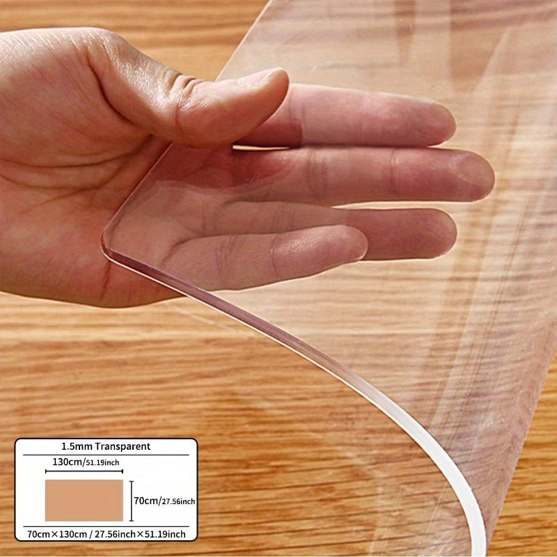 Premium PVC Transparent Tablecloth Protector 1.5mm Thick Heat-Resistant Scratch-Proof Rectangular