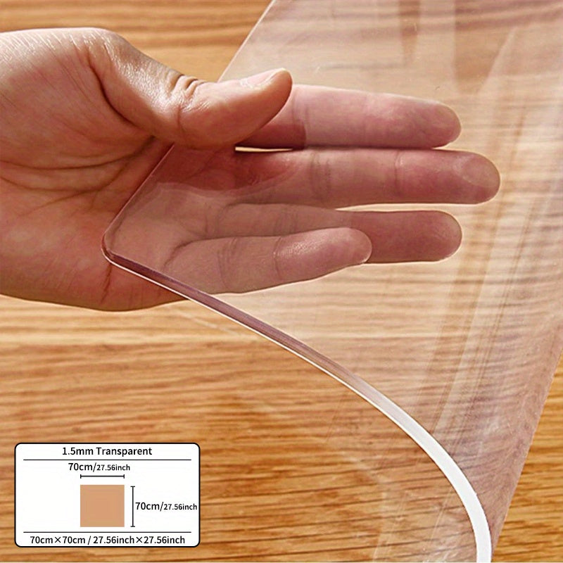 Premium PVC Transparent Tablecloth Protector 1.5mm Thick Heat-Resistant Scratch-Proof Rectangular