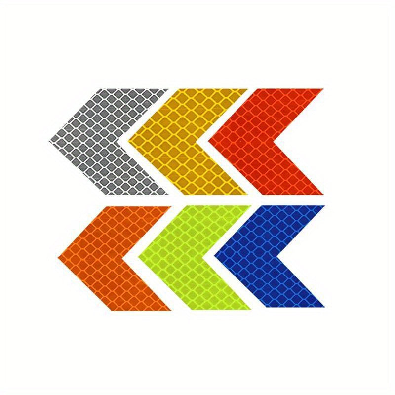 10pcs Reflective Arrow Car Sticker Warning Safety Tape Bumper Trunk Reflector