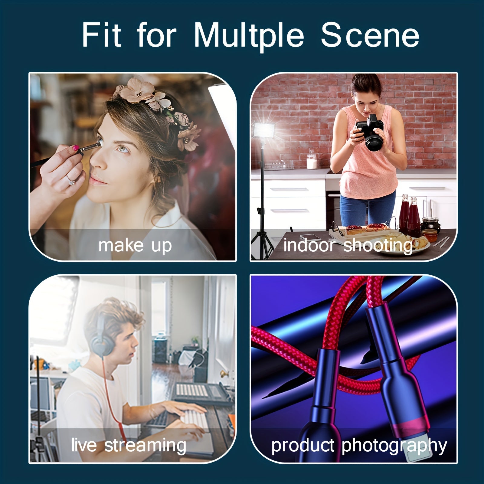 10-Inch USB Powered Ring Light with Tripod Stand 3 Light Modes 10 Brightness Levels for Photography Video Streaming Makeup