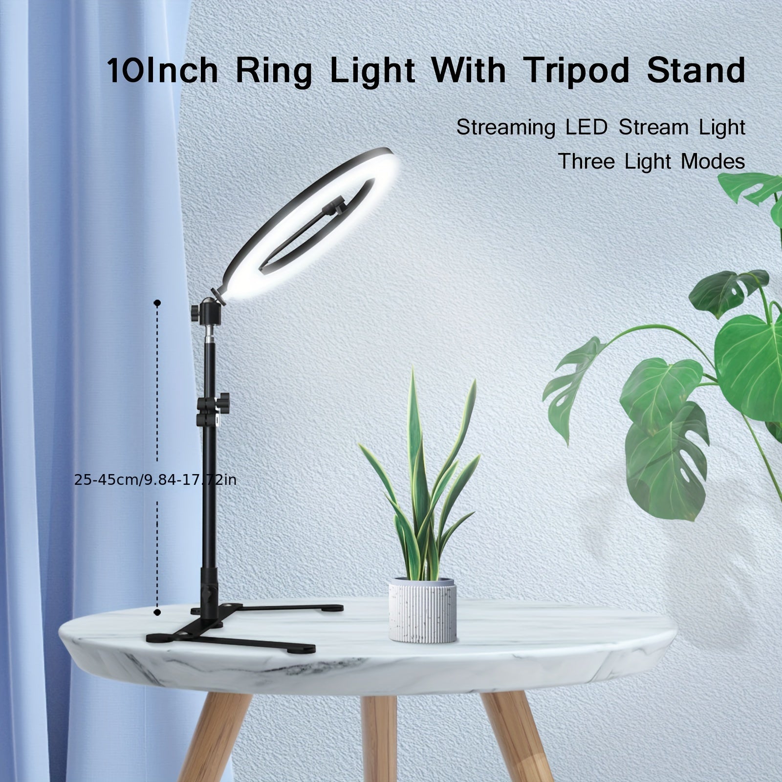 26.01cm USB Powered LED Ring Light with Tripod Stand for Selfies Photography and Live Streaming