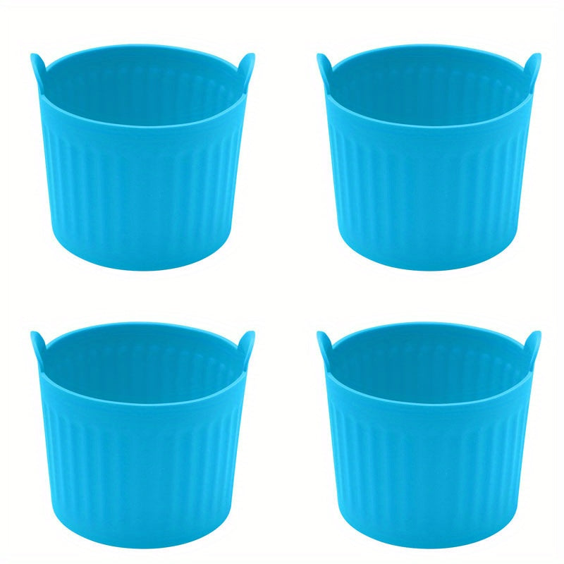 Set of 4 Silicone Egg Molds Non-Stick BPA-Free for Poached Eggs in Microwave or Air Fryer