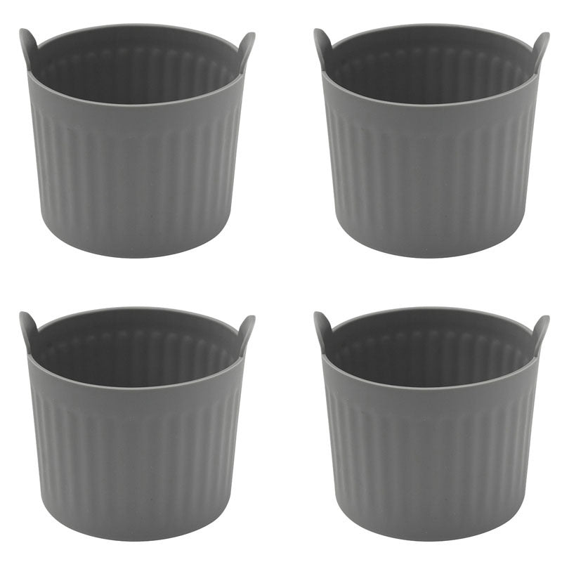 Set of 4 Silicone Egg Molds Non-Stick BPA-Free for Poached Eggs in Microwave or Air Fryer