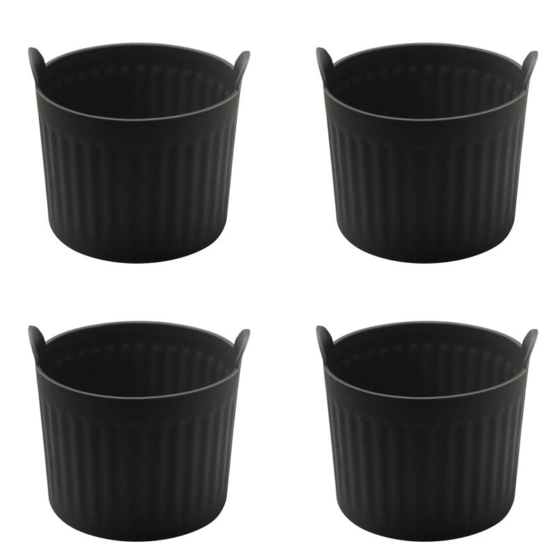 Set of 4 Silicone Egg Molds Non-Stick BPA-Free for Poached Eggs in Microwave or Air Fryer