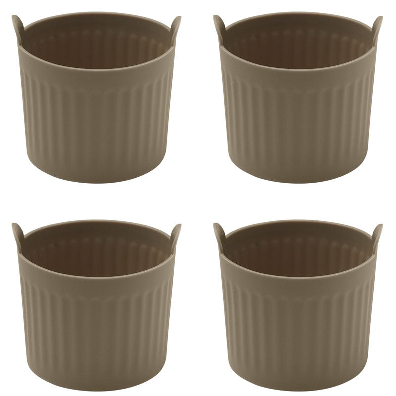 Set of 4 Silicone Egg Molds Non-Stick BPA-Free for Poached Eggs in Microwave or Air Fryer