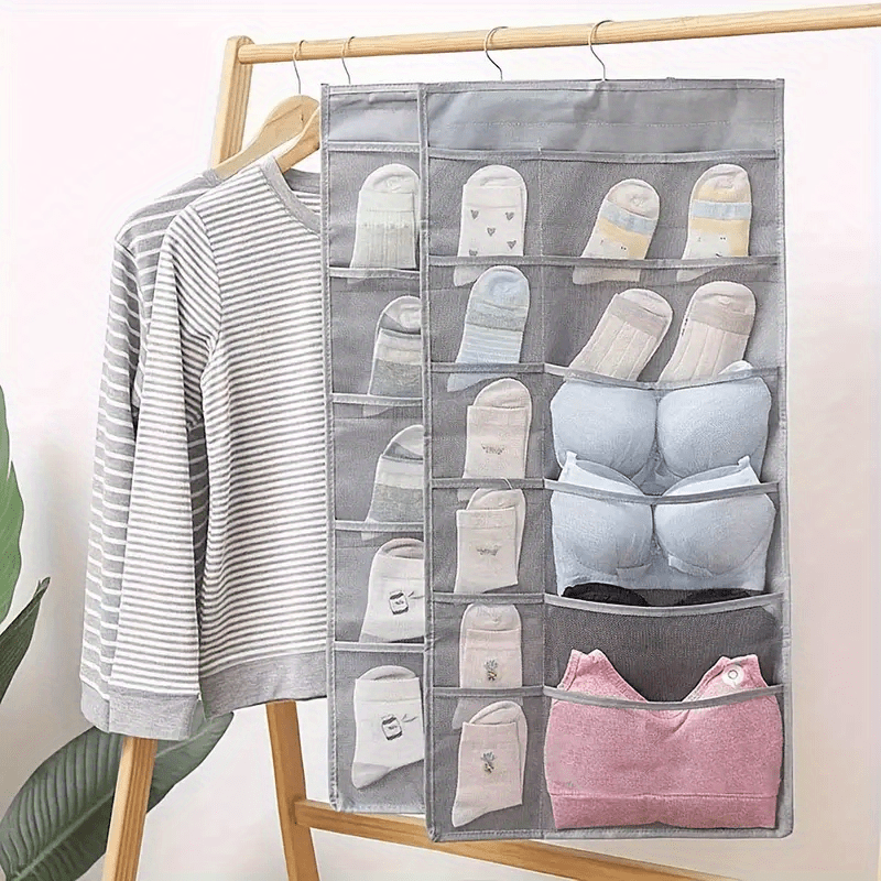 Breathable Fabric Hanging Storage Bag Wall Organizer for Socks Underwear Supplies
