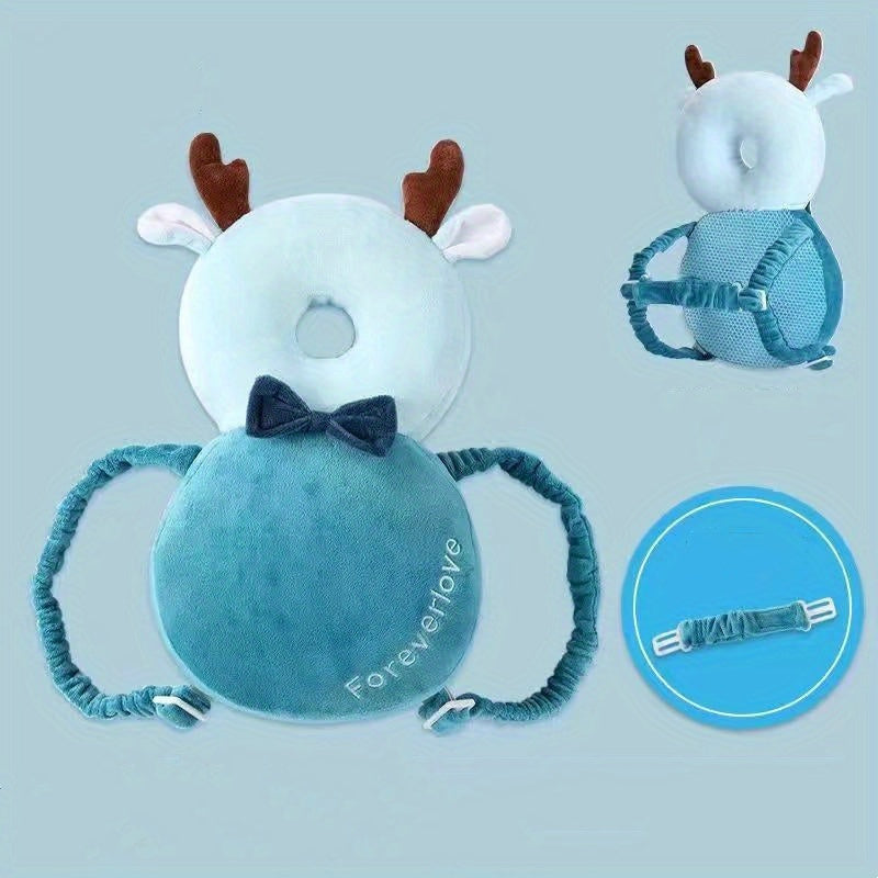 Baby Headrest Pillow for Toddlers Ages 0-3 Soft Polyester Animal Design Safety Cushion