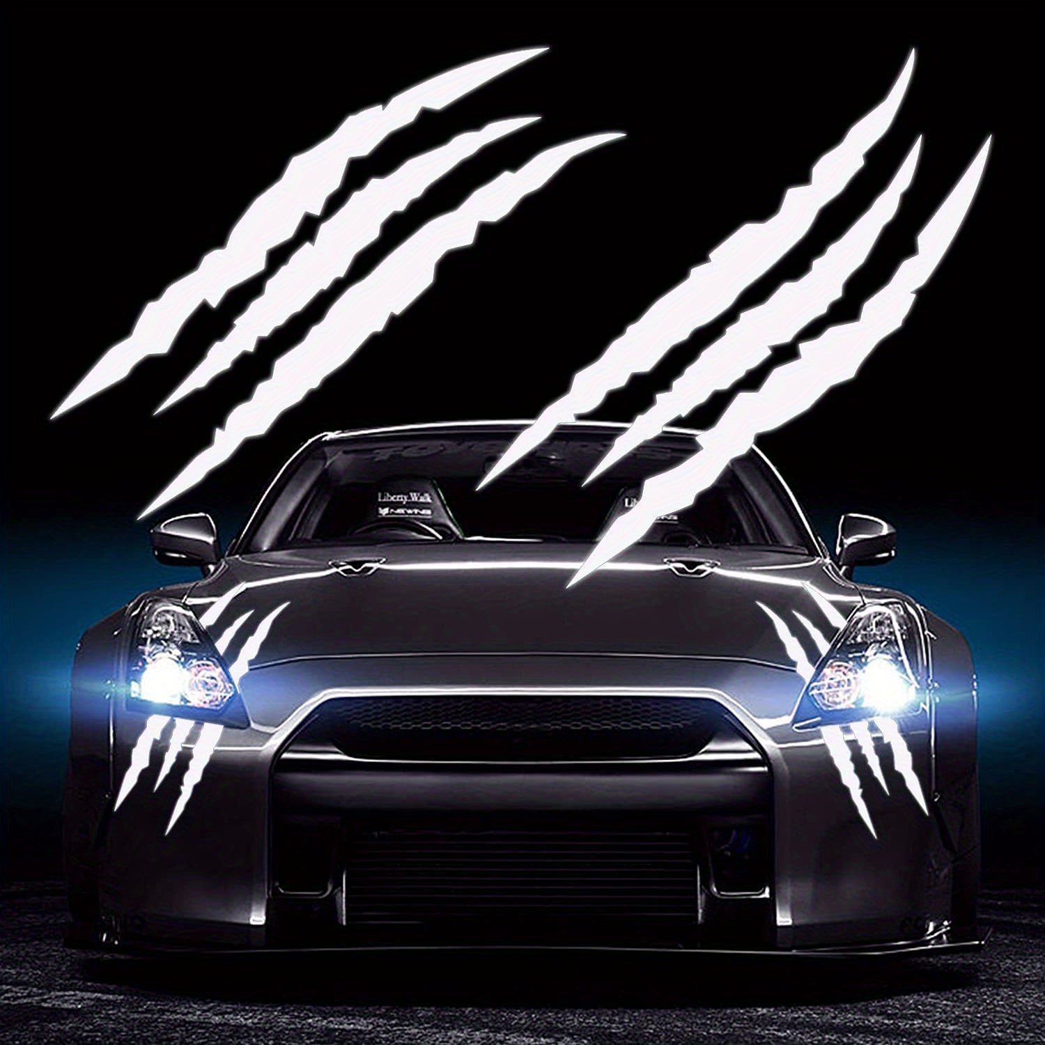 Car Headlight Eyebrow Stickers, Claw Style, Auto Decoration, Easy Apply