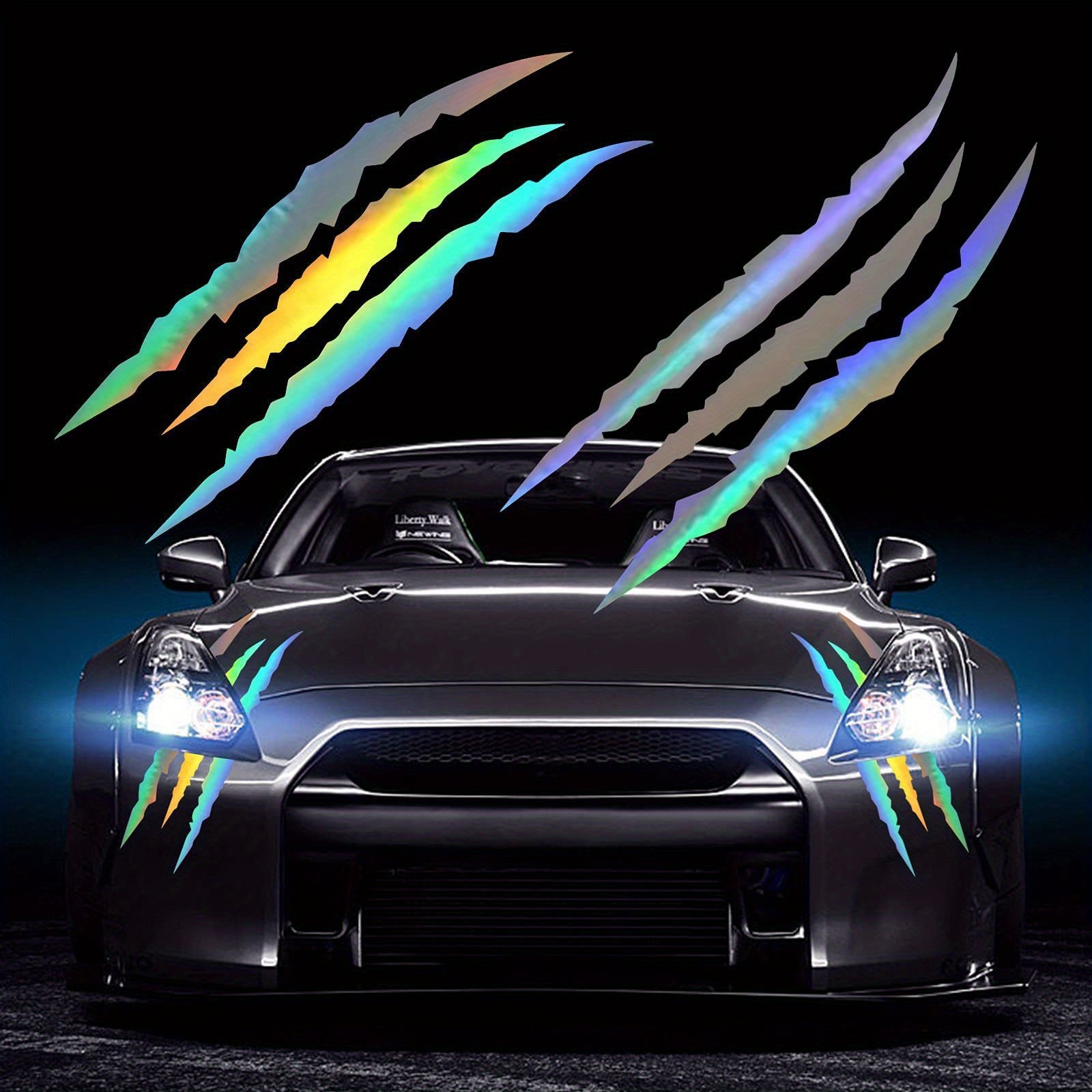 Car Headlight Eyebrow Stickers, Claw Style, Auto Decoration, Easy Apply