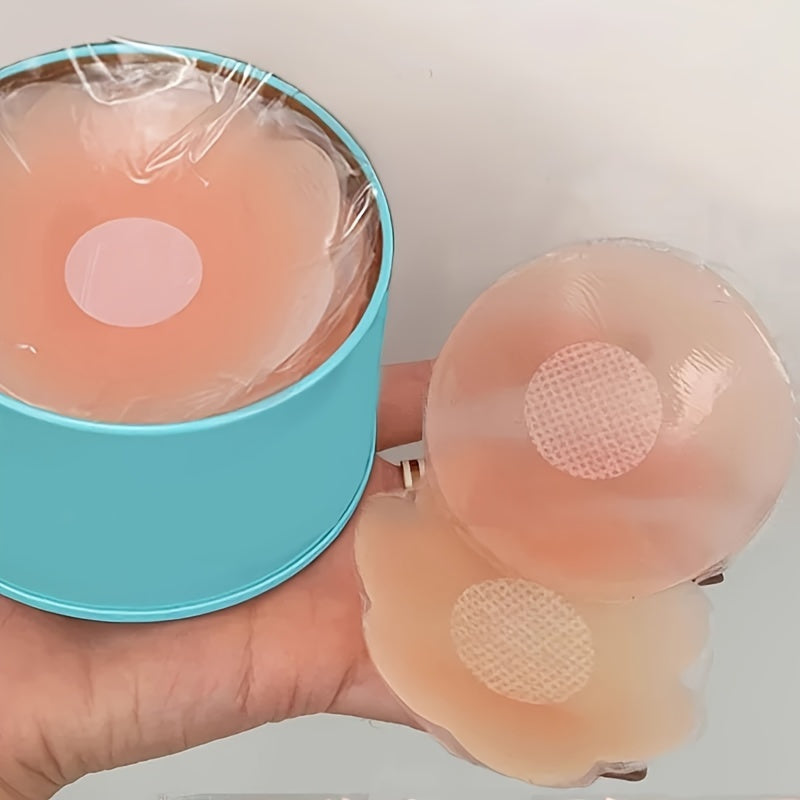 12 Pairs Reusable Silicone Nipple Covers with Adhesive Pads for Invisible Bras and Pasties