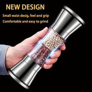 2-in-1 Salt and Pepper Grinder Set with Adjustable Coarseness and Glass Viewing Window