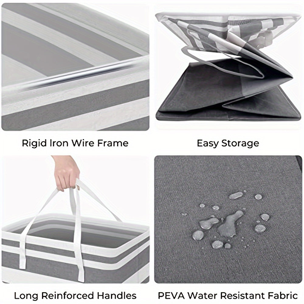 Extra Large Waterproof Laundry Basket with Handles, Foldable and Sturdy