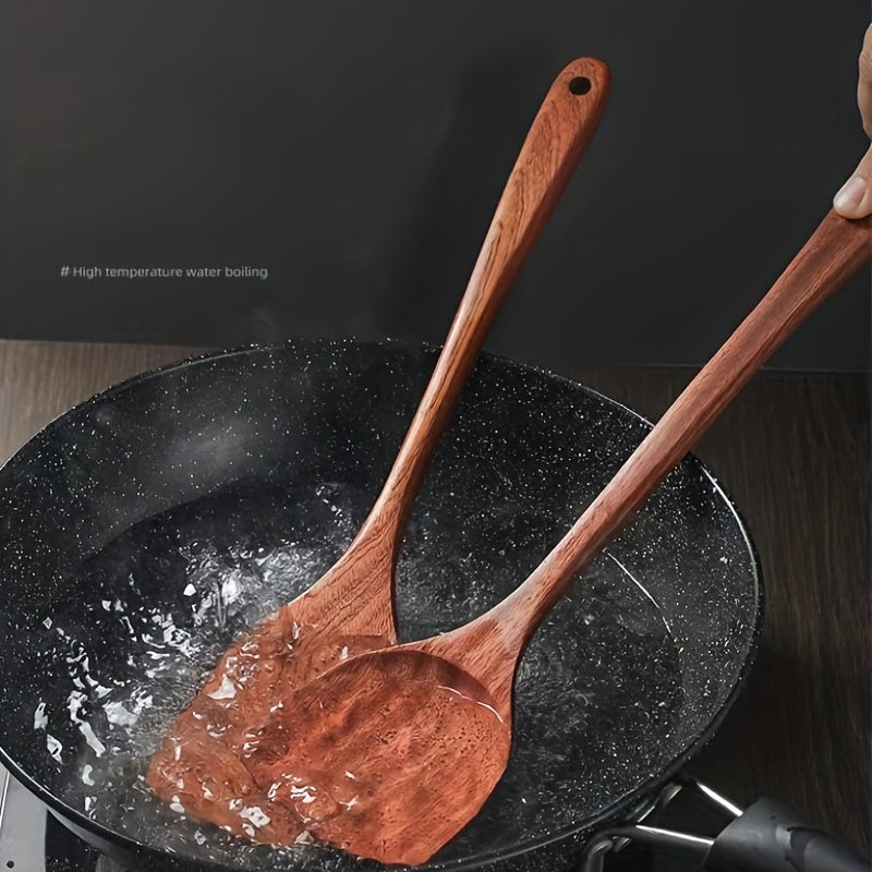 Sandalwood Non-Stick Cooking Spatula Heat Resistant Wooden Turner for Camping and Kitchen