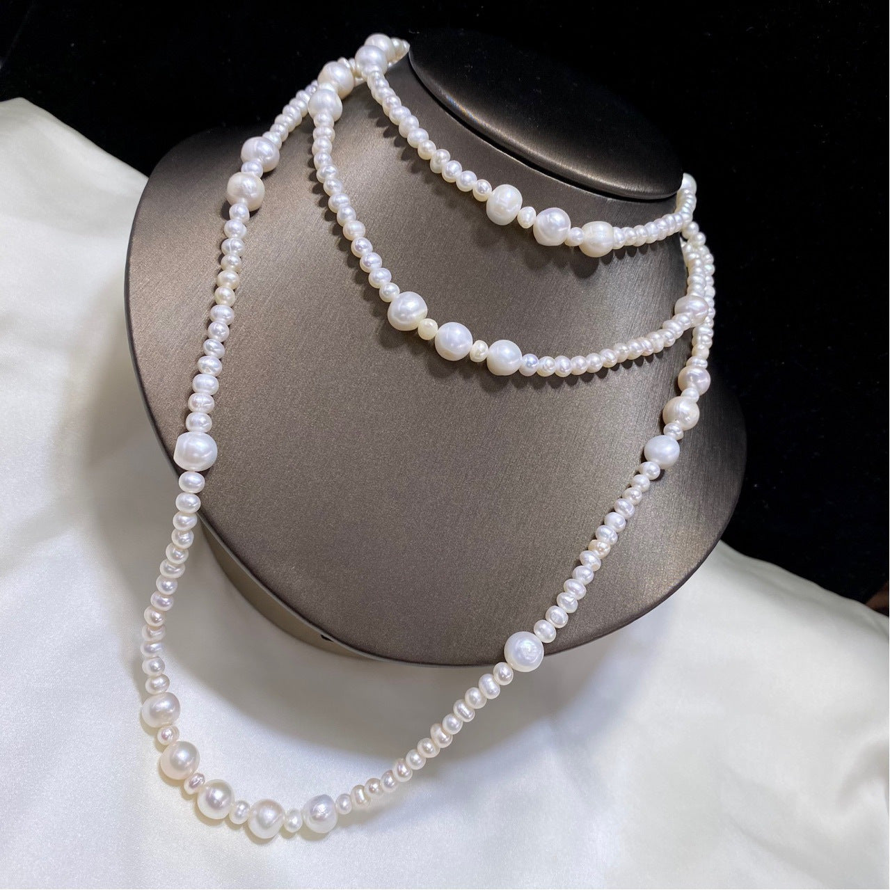 Women’s Freshwater Pearl Necklace Long Minimalist Sweater Chain Gift