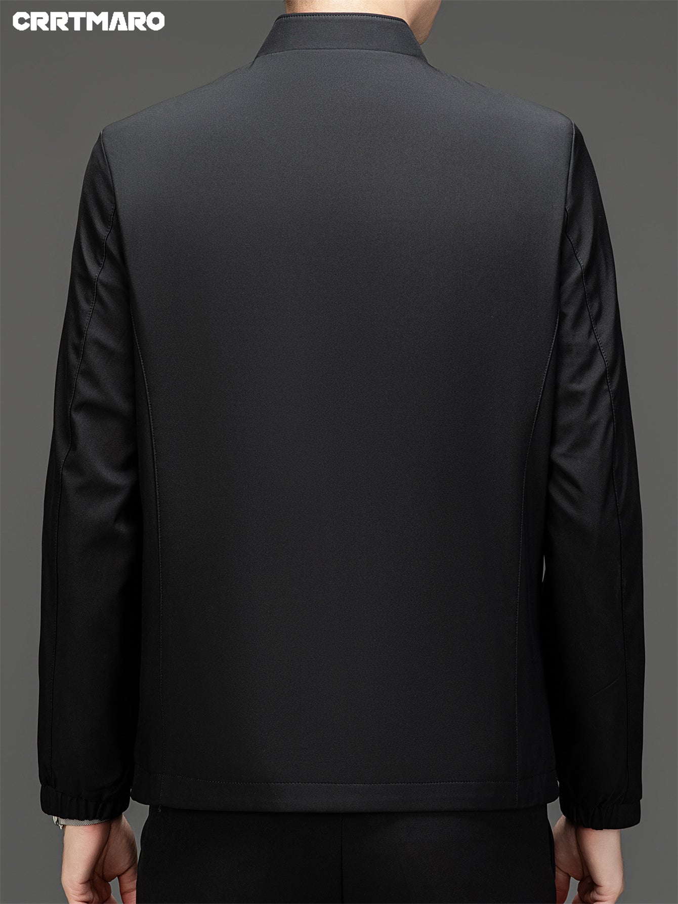 Erkaklar uchun bo'sh, mustahkam jakkardagi fermuarlik cho'ntaklar, rasmiy turli xil yelka, fermuarlik uzun yengli tashqi kiyim.