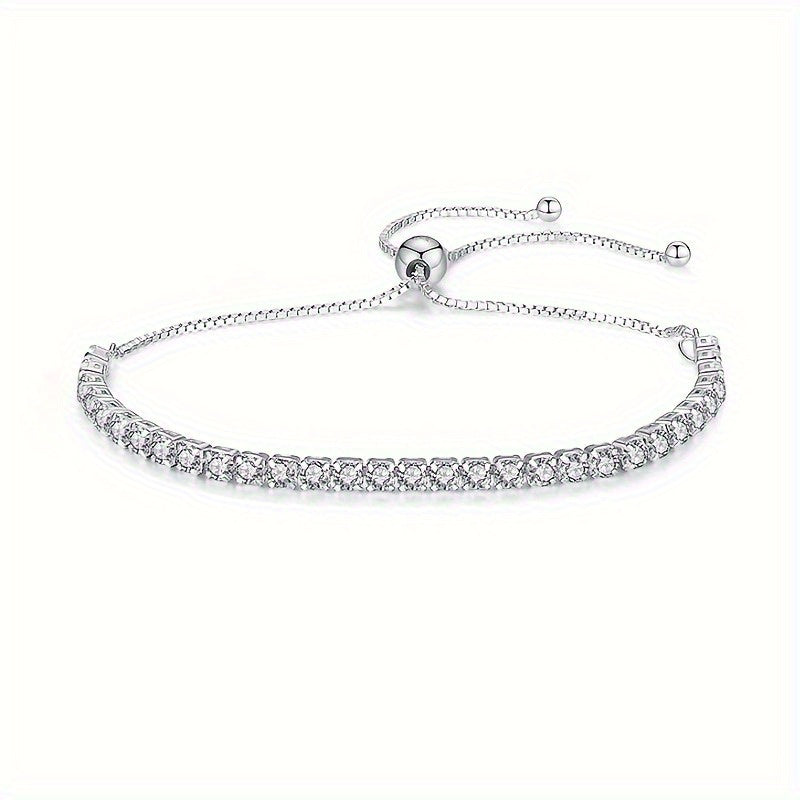 Pulsera de tenis con moissanita de 15ct para mujer, joyería de plata, regalo para ella