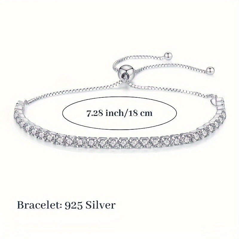 15ct Moissanite Tennis Bracelet for Women Silver Jewelry Gift for Her