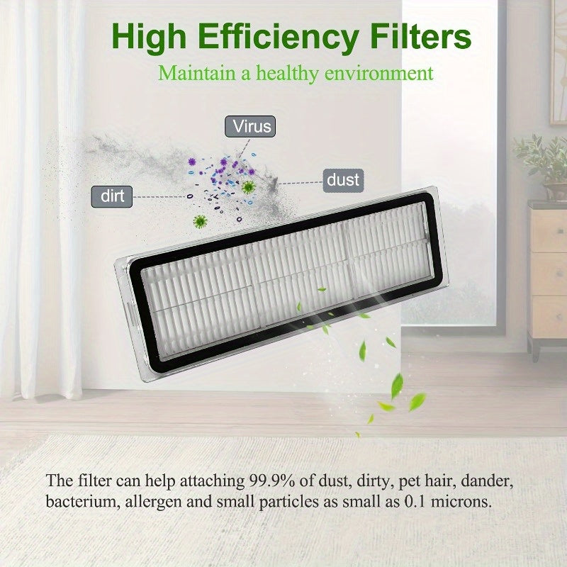 Robot changyutgich uchun 14 ta qismlik changyutgich aksessuarlar to'plami, cho'tkalar, filtrlash, mop