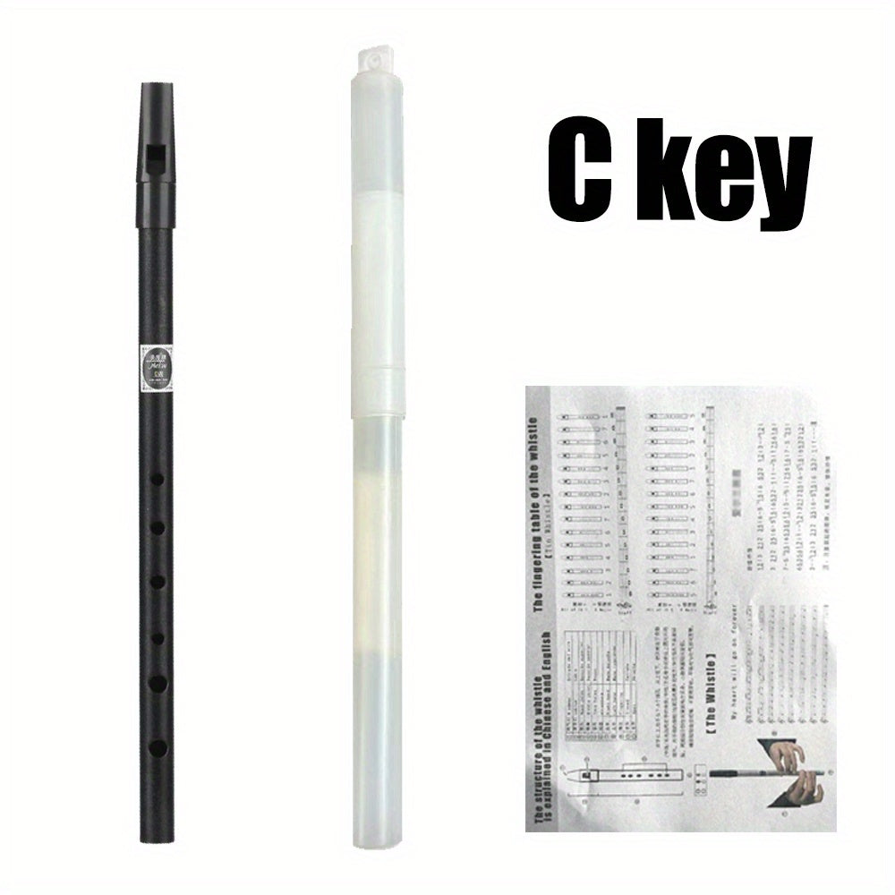Ирландская флейта в ключе C/D с 6 отверстиями, металлическая, цинковая, с монеткой-пищалкой