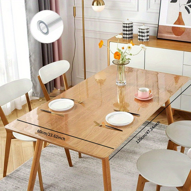 Premium PVC Transparent Tablecloth Protector 1.5mm Thick Heat-Resistant Scratch-Proof Rectangular