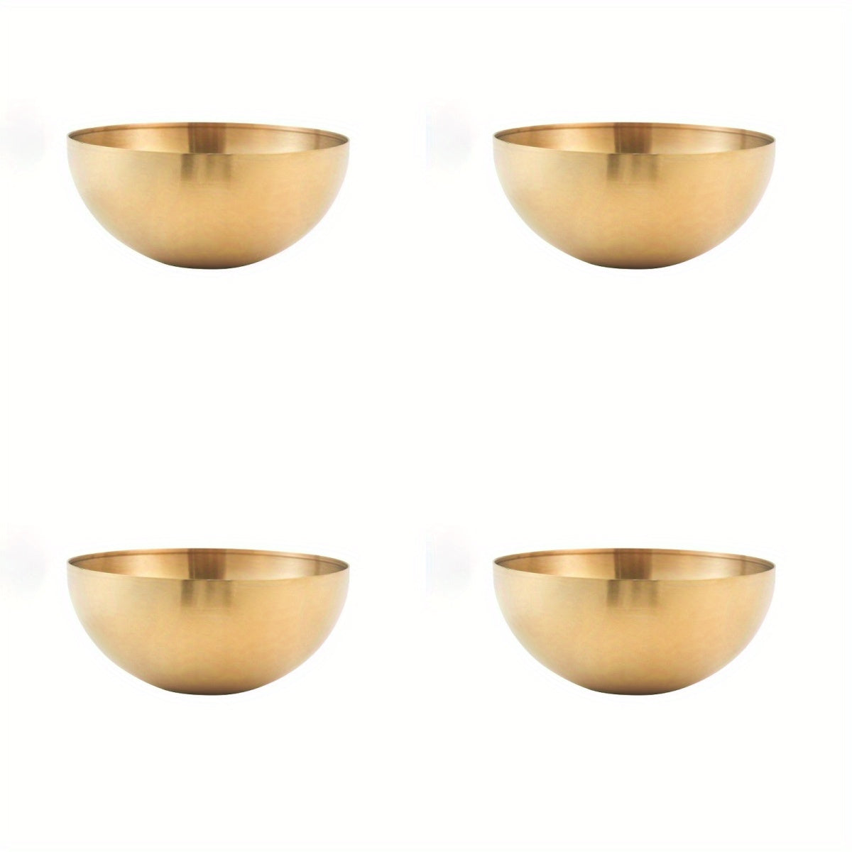 Stainless Steel Salad Bowls Set 4-Piece Rust-Resistant Kitchen Utensils for Fruit Pasta Baking