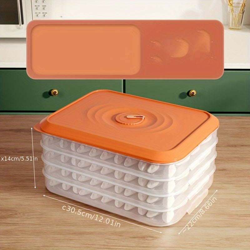Caja de almacenamiento para dumplings, 3/4 capas, recipiente sellado para congelador, gran capacidad