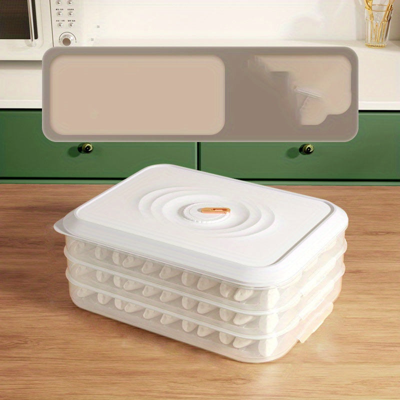 Caja de almacenamiento para dumplings, 3/4 capas, recipiente sellado para congelador, gran capacidad