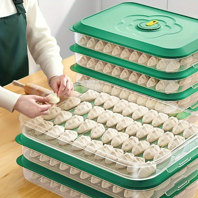 Caja de almacenamiento para dumplings, 3/4 capas, recipiente sellado para congelador, gran capacidad