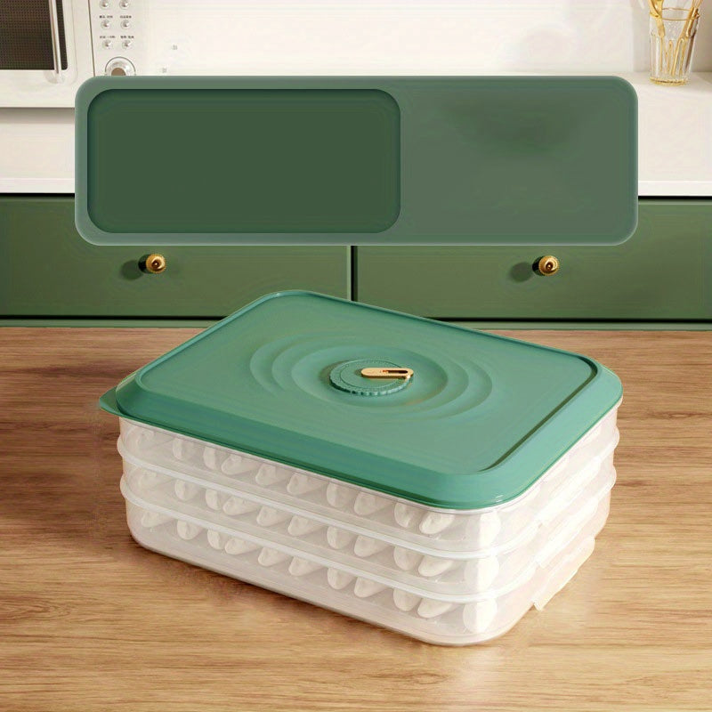 Caja de almacenamiento para dumplings, 3/4 capas, recipiente sellado para congelador, gran capacidad