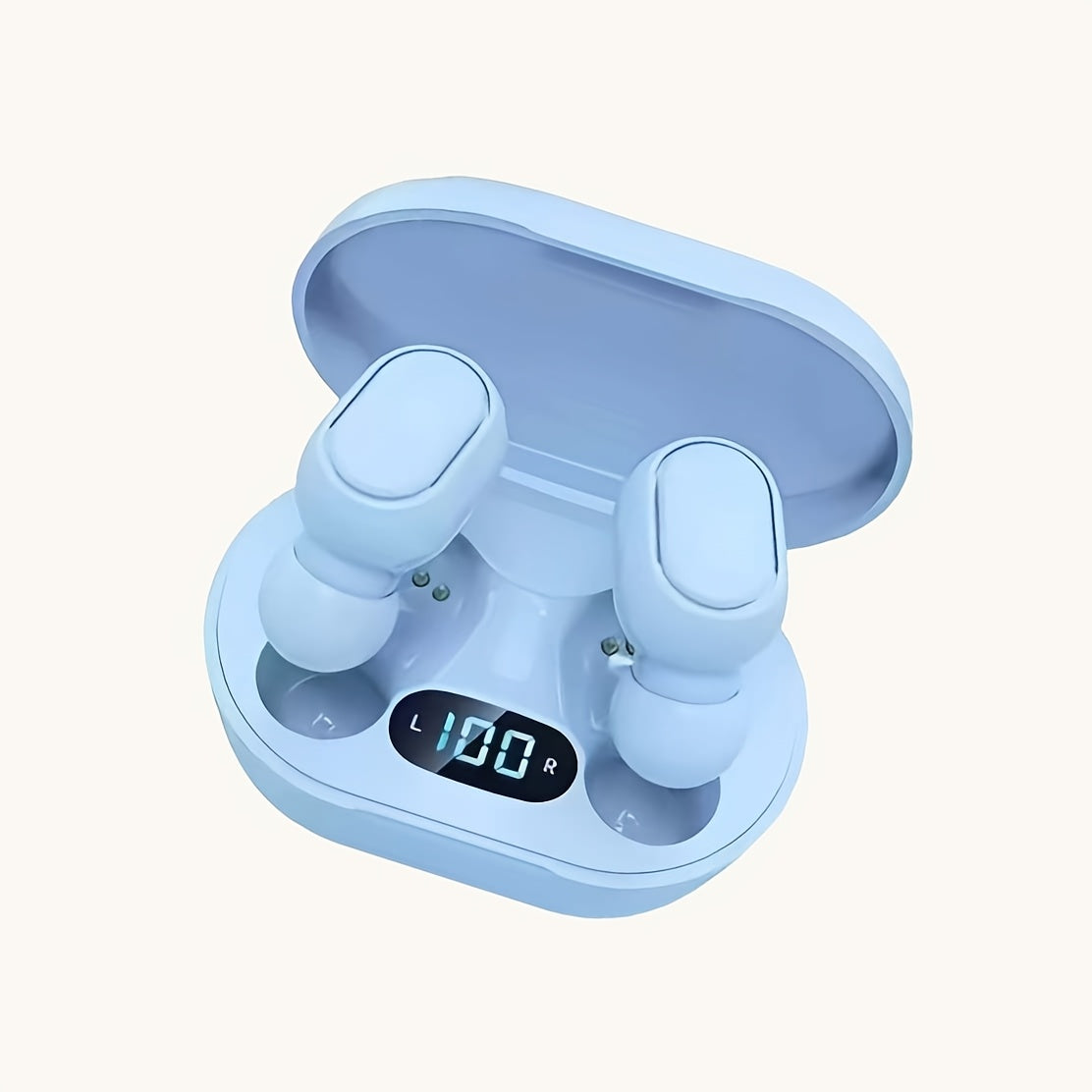Wireless In-Ear Headphones with Button Control LED Power Display Long Battery Life Compatible with Multiple Devices