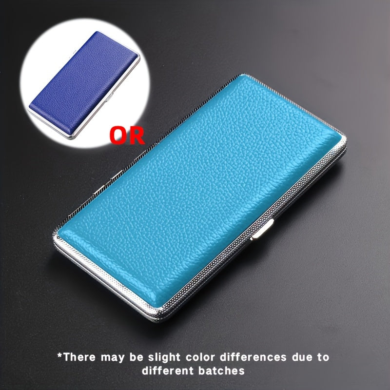 Unisex Leather Cigarette Case Holds 14 Cigarettes Extra Long PU Leather Smoking Accessory