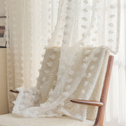 French Pastoral White Gauze Curtain 1 Piece for Bay Window Living Room Bedroom