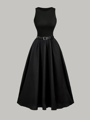 Yevropa va Amerika tez modaiga e'tibor bering, ayollar uchun bir rangli yengsiz yozgi ko'ylaklar.