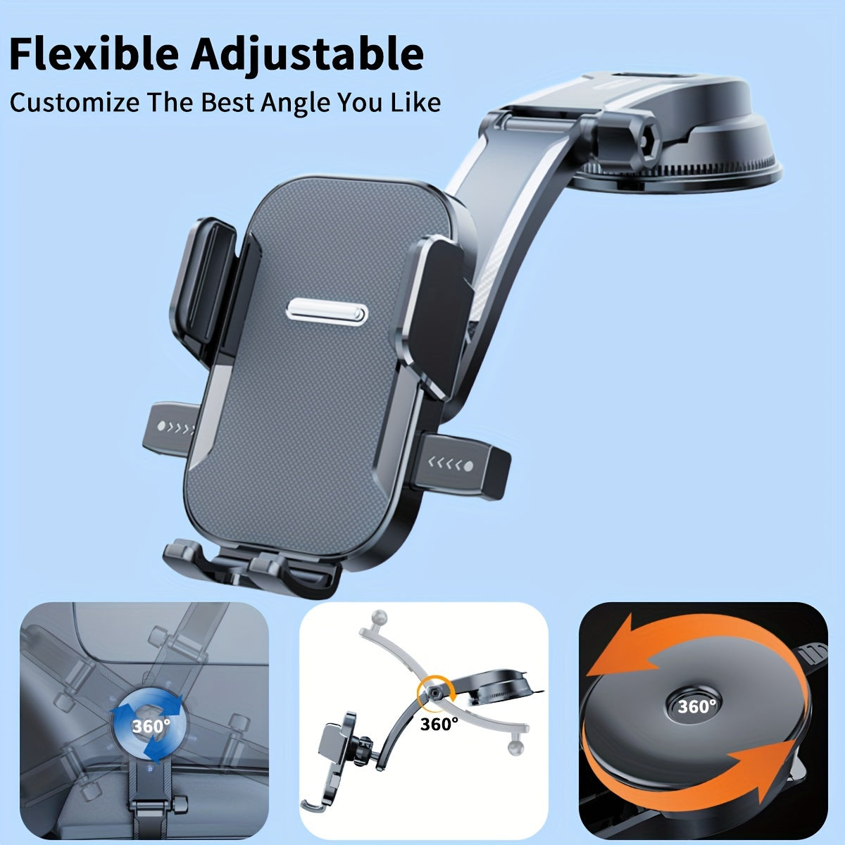 Soporte universal para teléfono de coche, de ABS, con soporte de ventilación, rotación de 360 grados, duradero