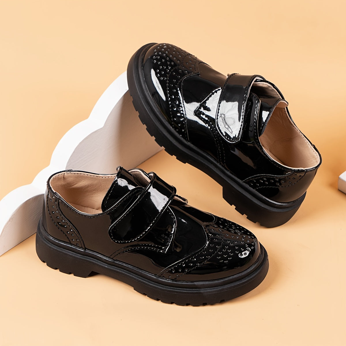 Zapatos de vestir negros transpirable de PU para niños, ideales para bodas, fiestas y uso casual