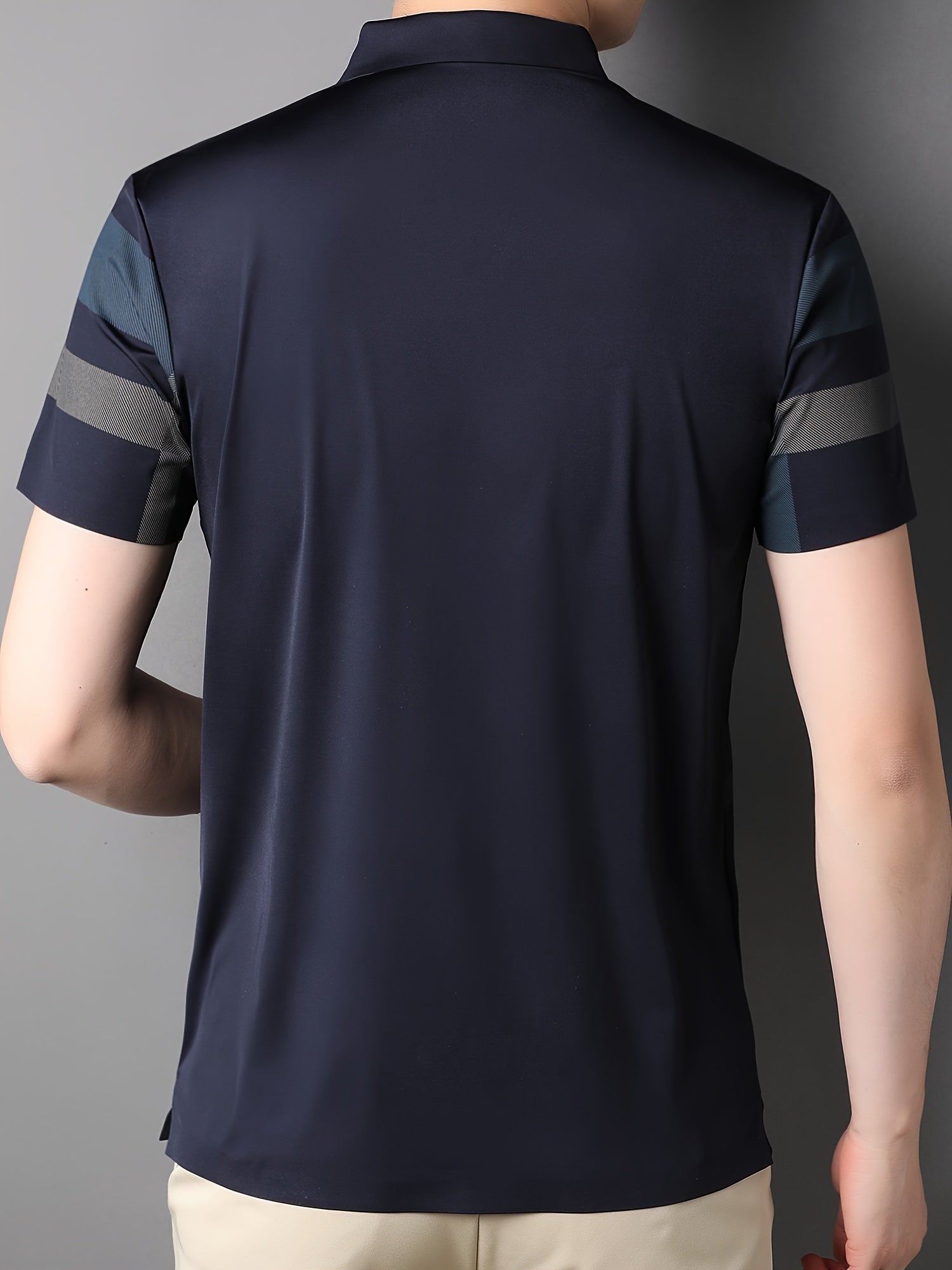 Camisa de manga corta de verano para hombre, tela elástica de mezcla de nylon con estampado de cuadros