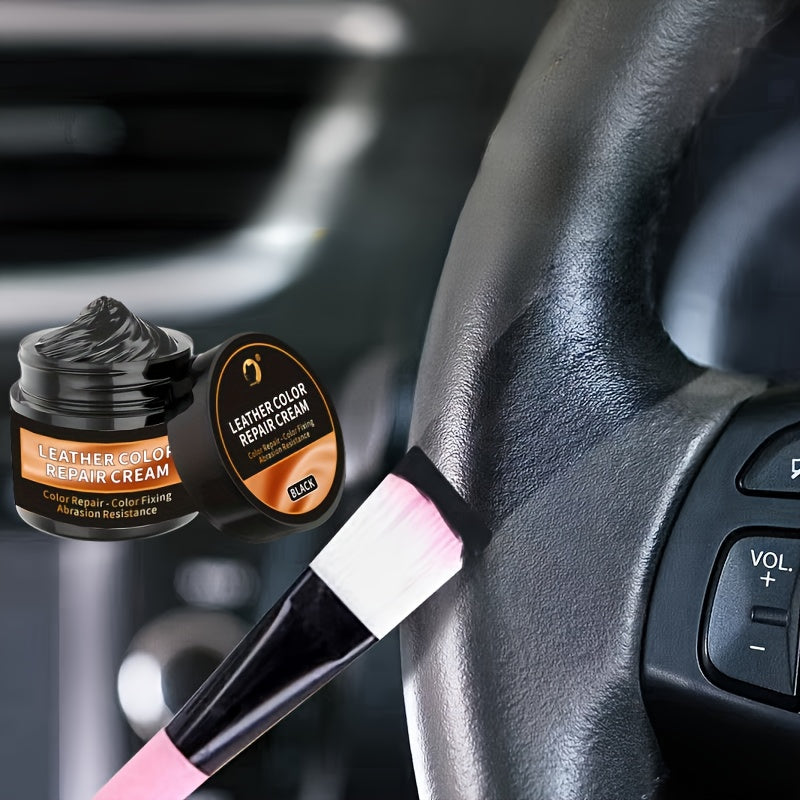 Leather Repair Touch-up Paint for Black Leather Car Seats and Steering