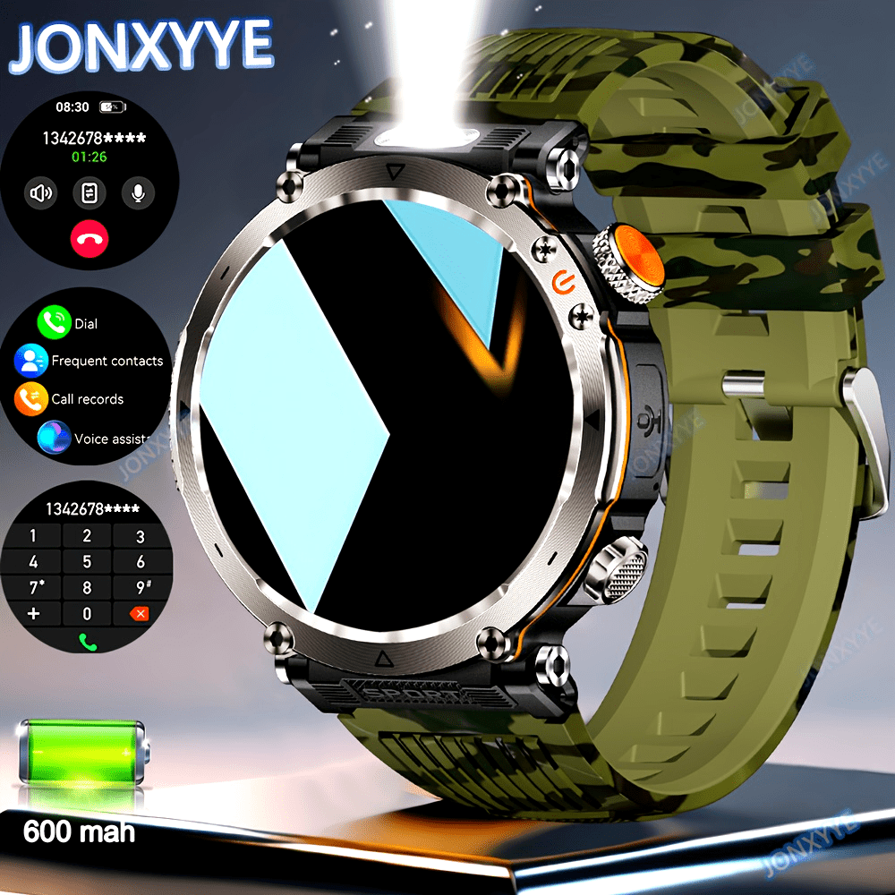 Men's Rugged Smartwatch 1.7 Inch Touchscreen Fitness Tracker Waterproof