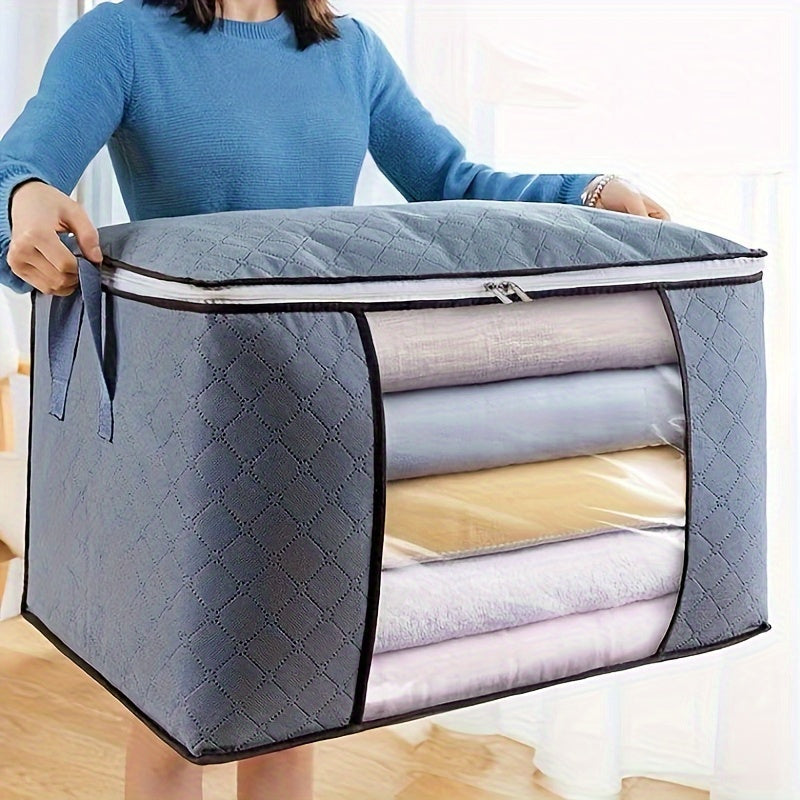 Storage Bag with Handle Transparent Window and Zippers for Teens and Adults